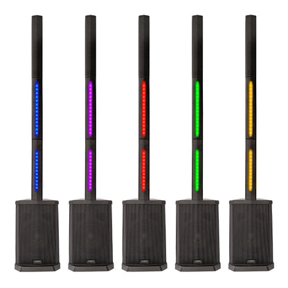 KAM KMPA600 240W Compact Tower PA System - With Lighting And Carry Bag