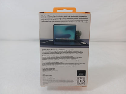 Targus HyperJuice 240W 1M Silicone USB-C to USB-C Tangle-Free Charging Cable