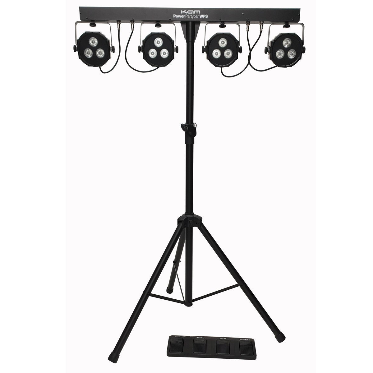 KAM Power Party Bar WFS Lights - With Lights / Stand / Footswitch & Bag