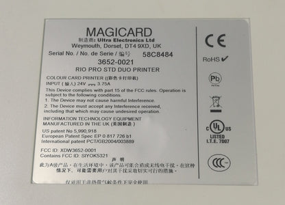 Magicard Rio Pro STD DUO Card Printer - Spares & Repairs