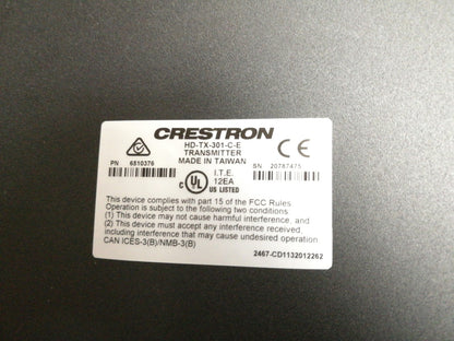 Crestron HD-RX-201 C-E Multi Format Switch & Receiver HD-TX-301 C-E Transmitter