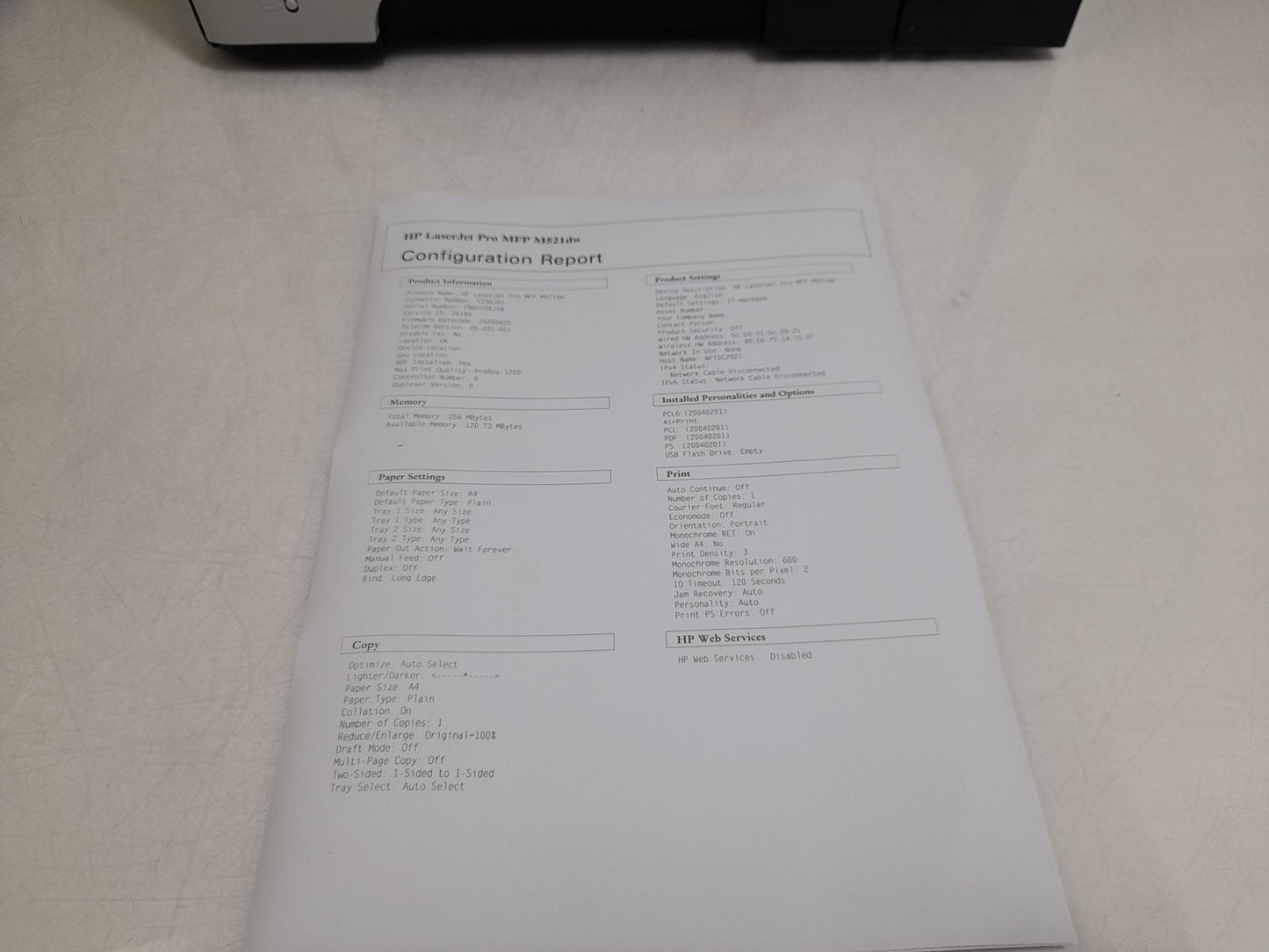 HP LaserJet Pro M521dw A4 Monochrome Multifunction USB LAN Laser Printer