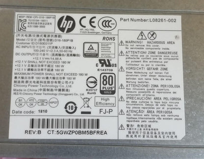 HP Slimline 180W Power Supply Unit L08261-002 D16-180P1B