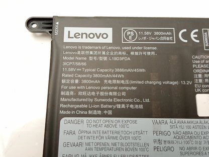 Lenovo 45Wh 11.58V 3886mAh Replacement Laptop Battery L19D3PDA