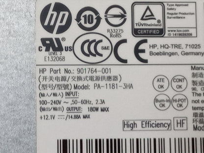 HP ProDesk 600 G3 180W Power Supply Unit 901764-001 PA-1181-3HA
