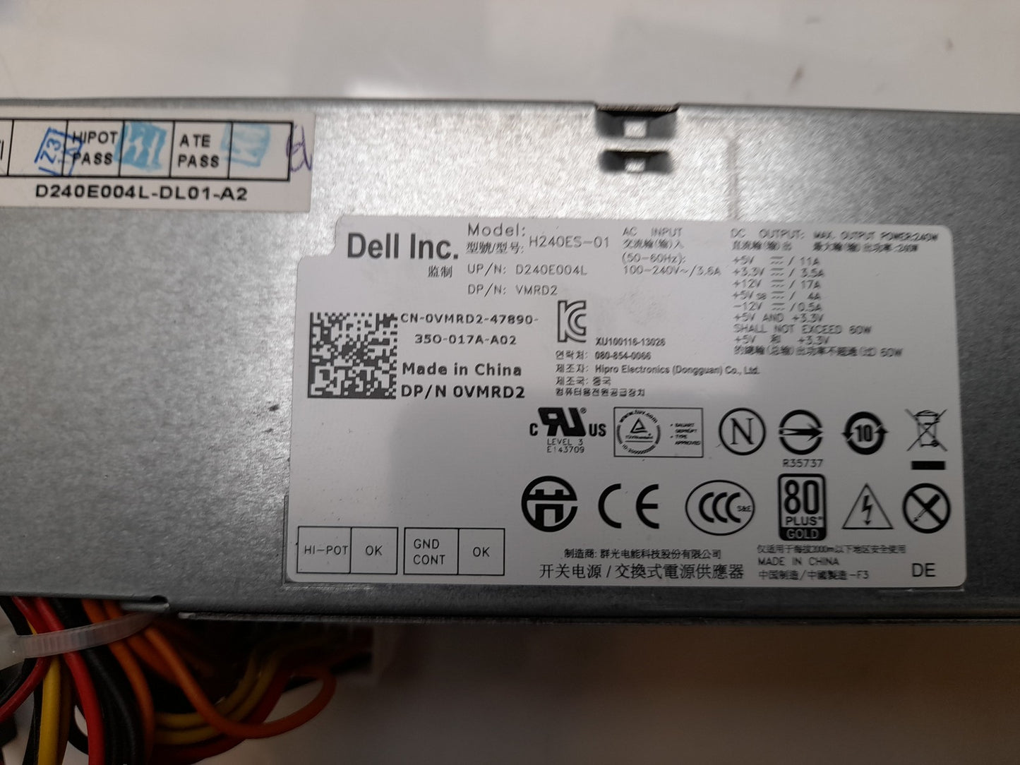 Dell OptiPlex 790 7010 240W Power Supply Unit 0VMRD2 VMRD2