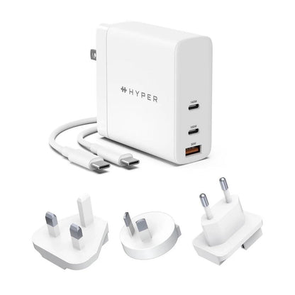 Targus HyperJuice GaN 140W PD 3.1 USB-C Charger With Travel Plugs - HJG140WW