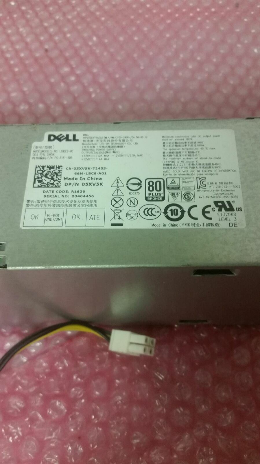 Dell OptiPlex 3040 180W Power Supply Unit 05XV5K 5XV5K