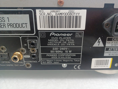Pioneer DV-747A DVD Player WIth Remote - Optical Laser Issue Spares/Repairs
