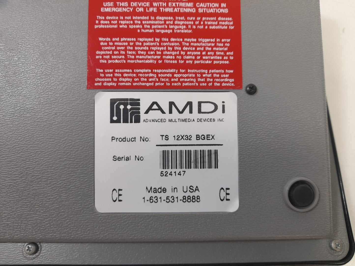 AMDI Tech/Speak TS12x32BGEX Communications Augmentative Device - With Mic