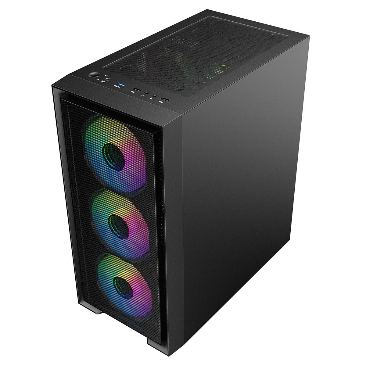 CiT Luna Airflow Micro-ATX Black PC Gaming Case Mesh Front Panel ‎CIT-LUNA-BLK