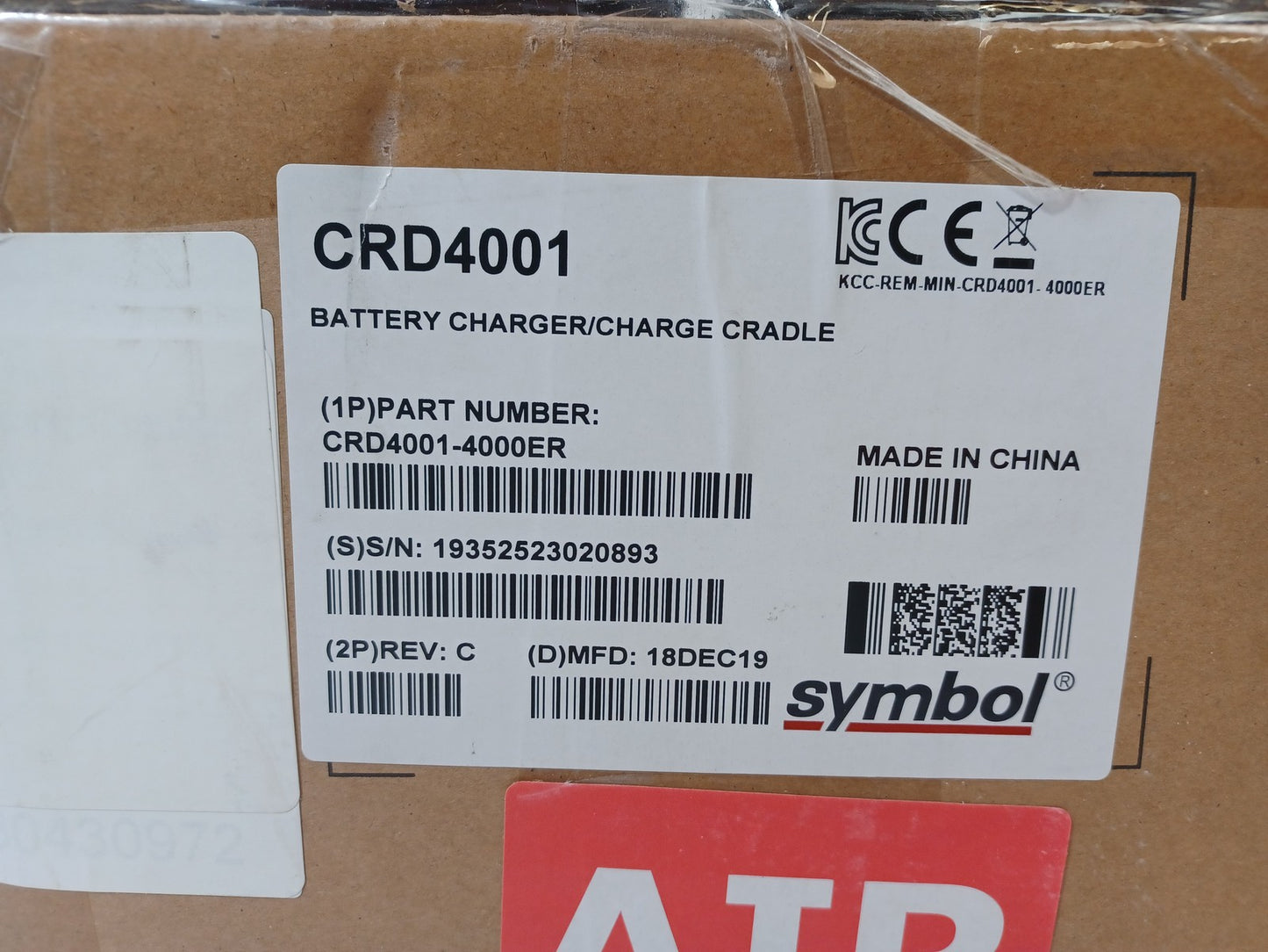 Zebra Symbol CRD4001-4000ER WT4090 WT41N0 4 Slot Charging Cradle - No PSU