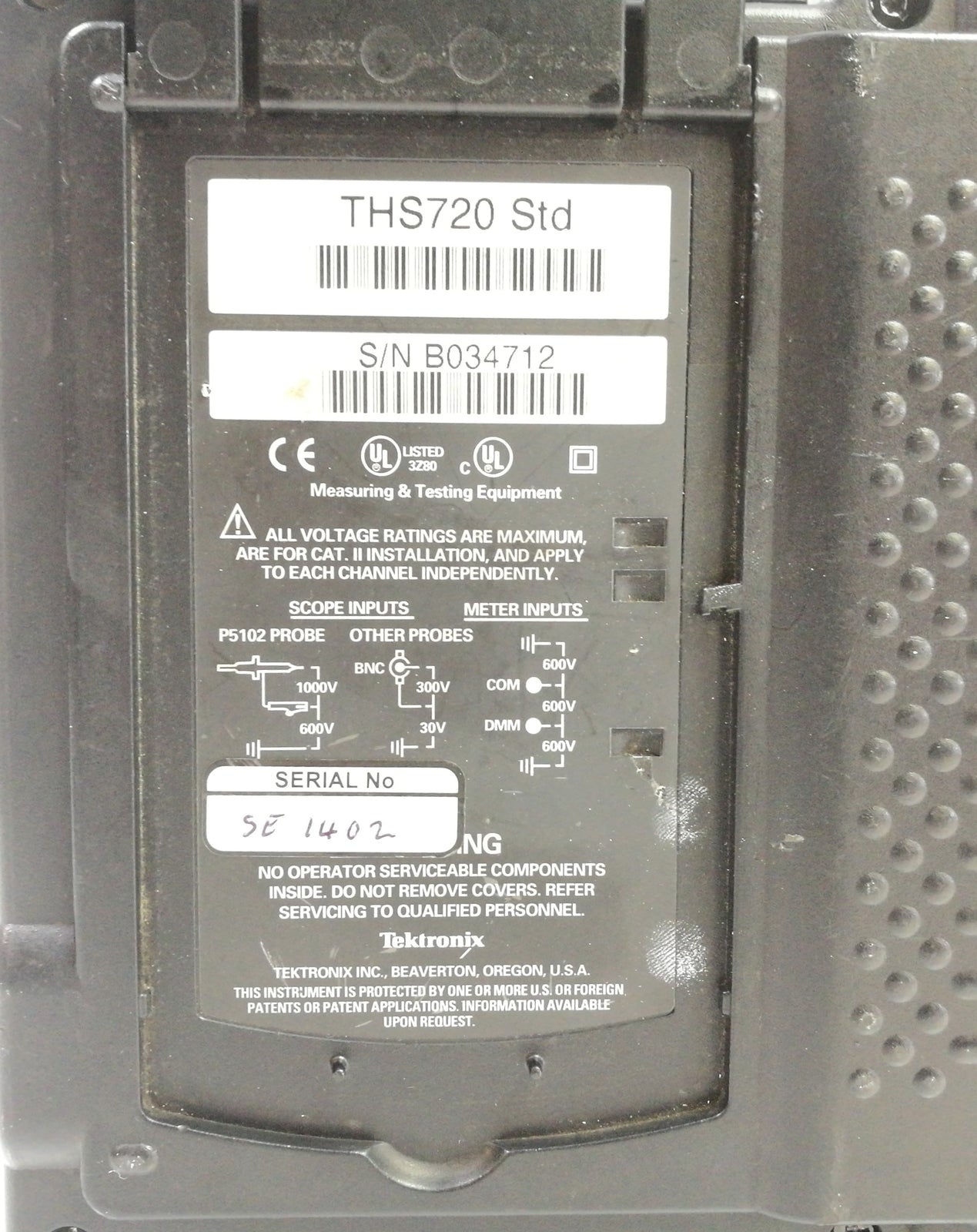 Tektronix TekScope THS720 Std Dual-Channel 100 MHz Handheld Oscilloscope