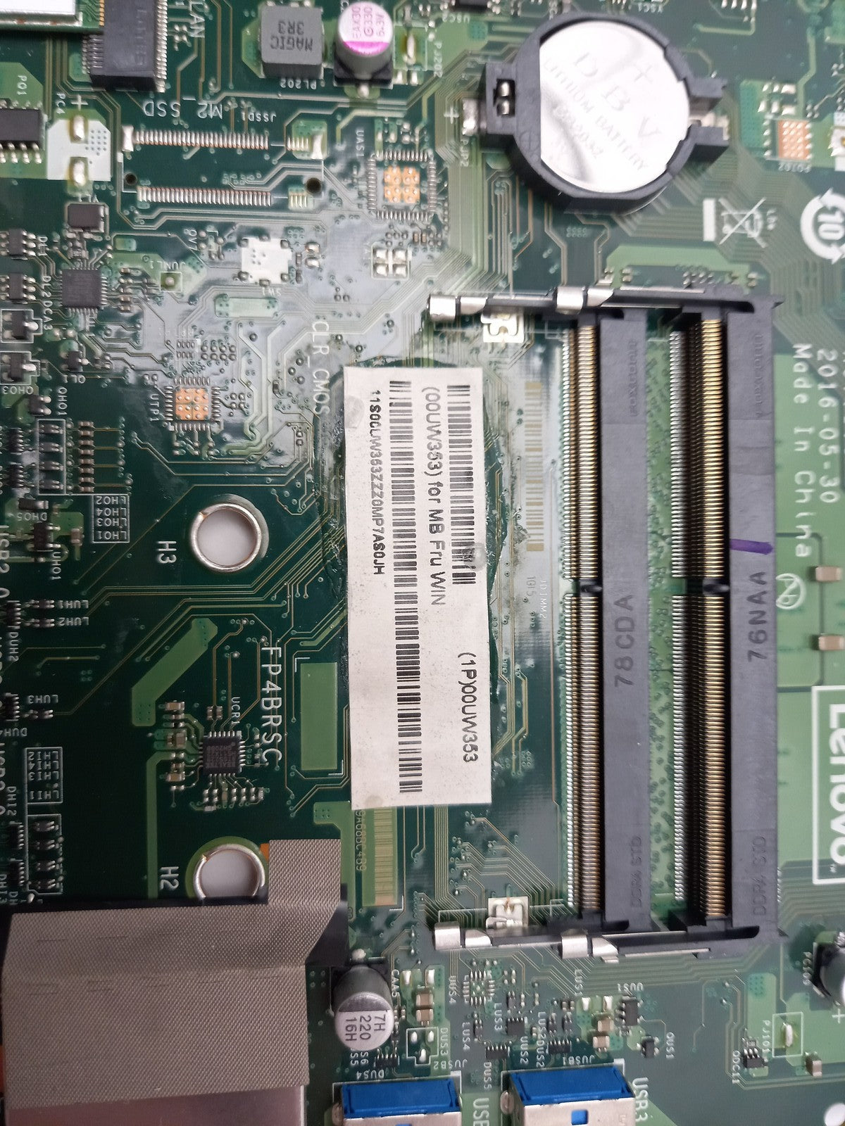 Lenovo IdeaCentre 510-22ASR AMD A9-9410 DDR4 AIO Motherboard 00UW353