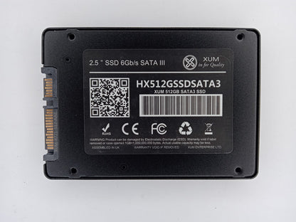 XUM HX512GSSDSATA3 512GB 2.5" Solid State Drive SATA SSD