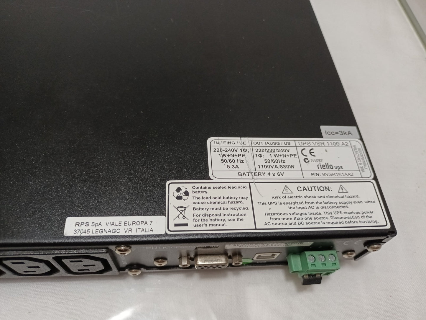 Riello VSR 1100 A2 1U Rackmount UPS - No Batteries