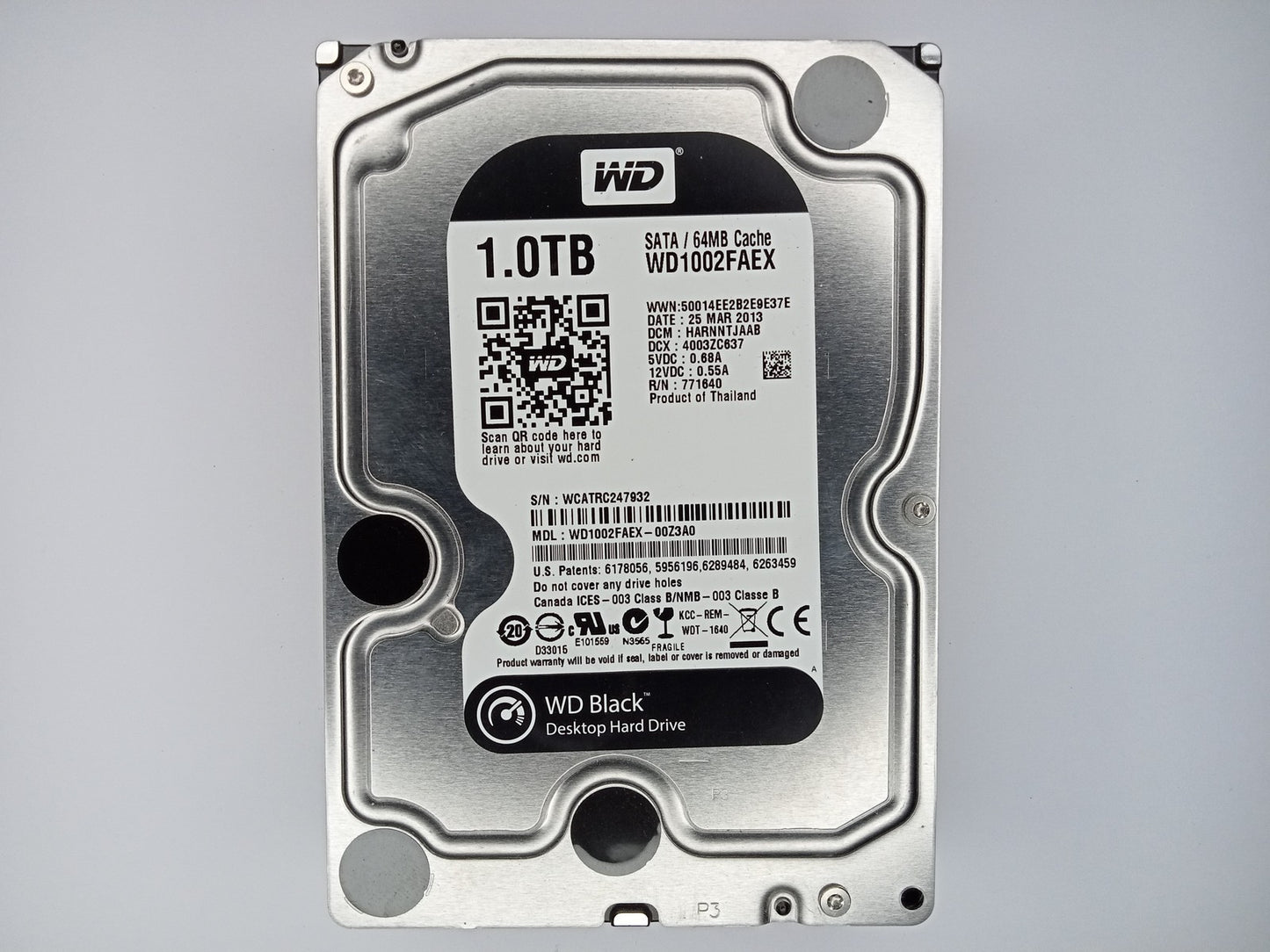 Western Digital WD Black WD1002FAEX-00Z3A0 1 TB 3.5" Desktop Hard Drive SATA