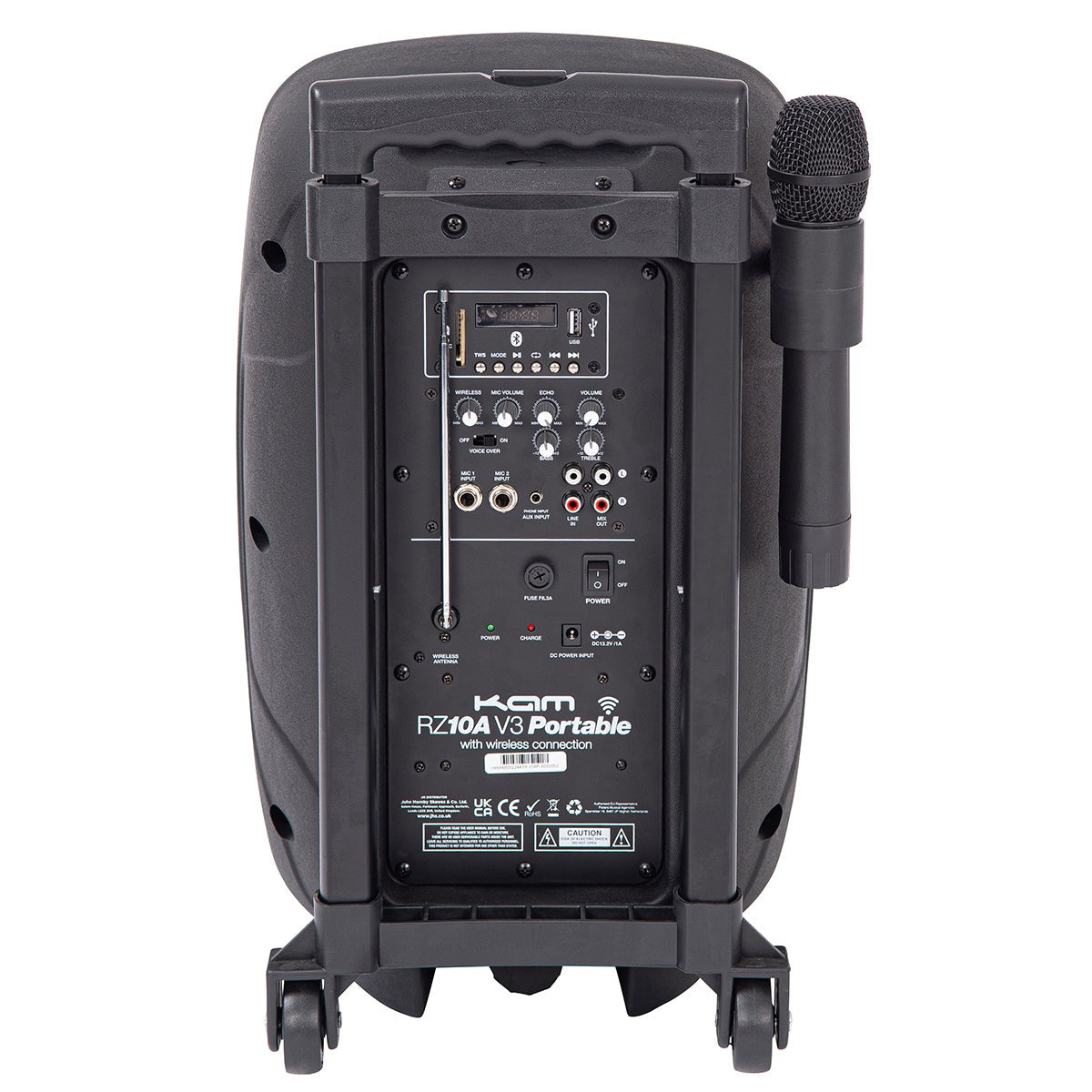 KAM RZ10AP 10" 550W Portable Bluetooth PA Speaker - With Microphone