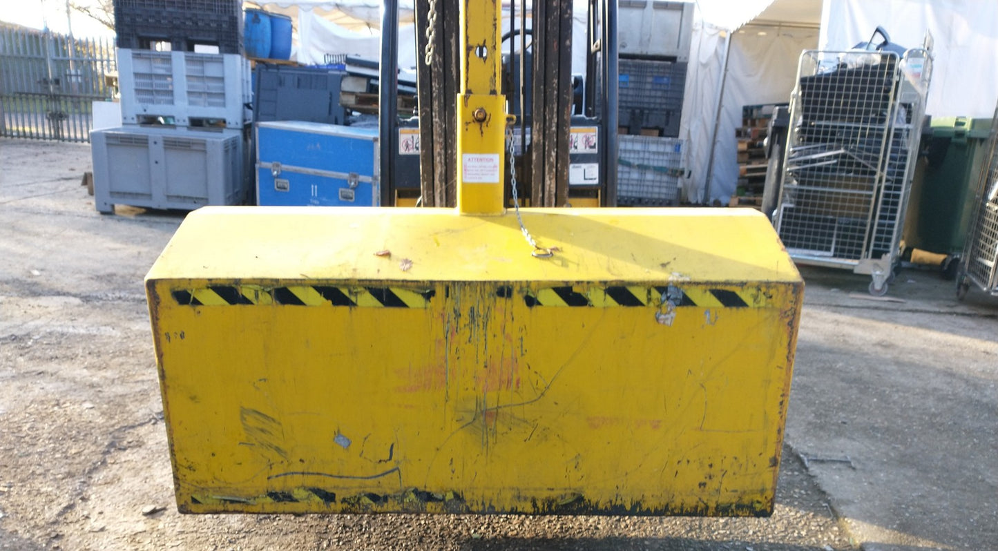 2 Tonne Fork Mounted Fork Lift Skip Compactor Yellow