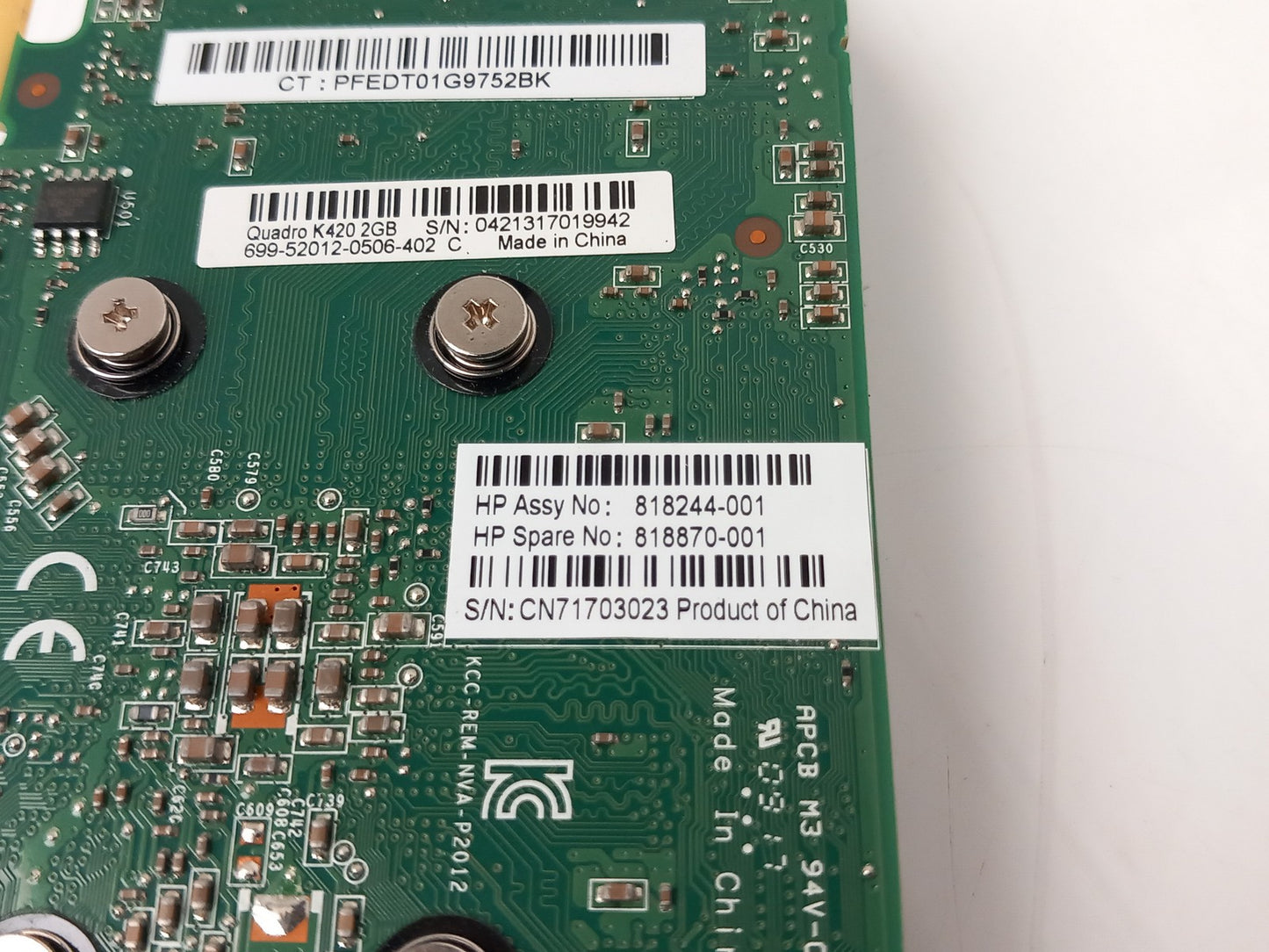 HP Nvidia Quadro K420 2GB DDR3 Video Graphics Card 818244-001 818870-001