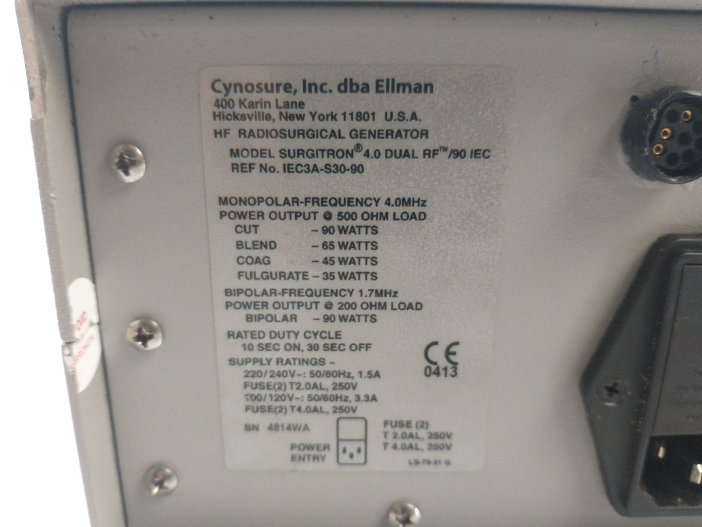 Ellman Surgitron Dual EMC 90 Electrosurgical Generator with Foot Controller