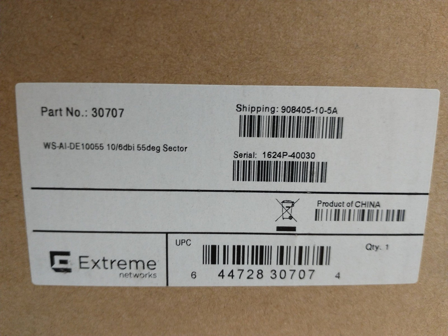 Extreme Networks WS-AI-DE10055 2.4/5GHz Eight Feed 55 Degree Sector Antenna