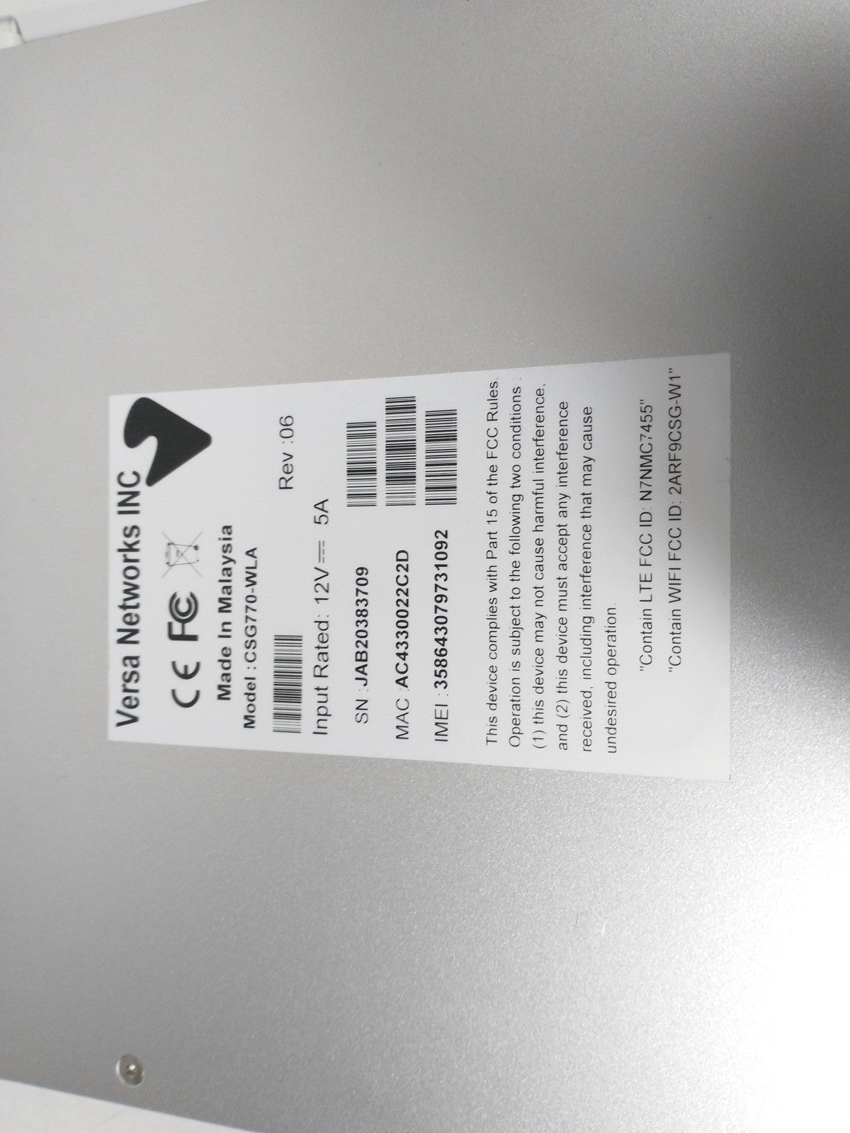 Versa Networks CSG770-WLA Appliance Cloud Services Gateway