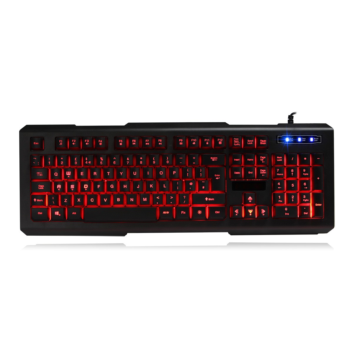 CiT Avenger Illuminated 3 Colour LED Backlight Gaming Keyboard & Mouse