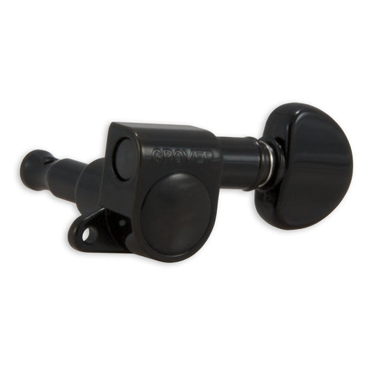 Grover 205BC6 Mini Rotomatics Machineheads ~ 6 in-line ~ Black Chrome