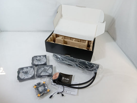 Vida AQUILO 360mm CPU Water Cooler Black AIO - With 3x 120mm Cooling Fans