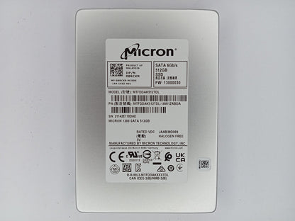 Micron 1300 MTFDDAK512TDL 512GB 2.5" Solid State Drive SSD