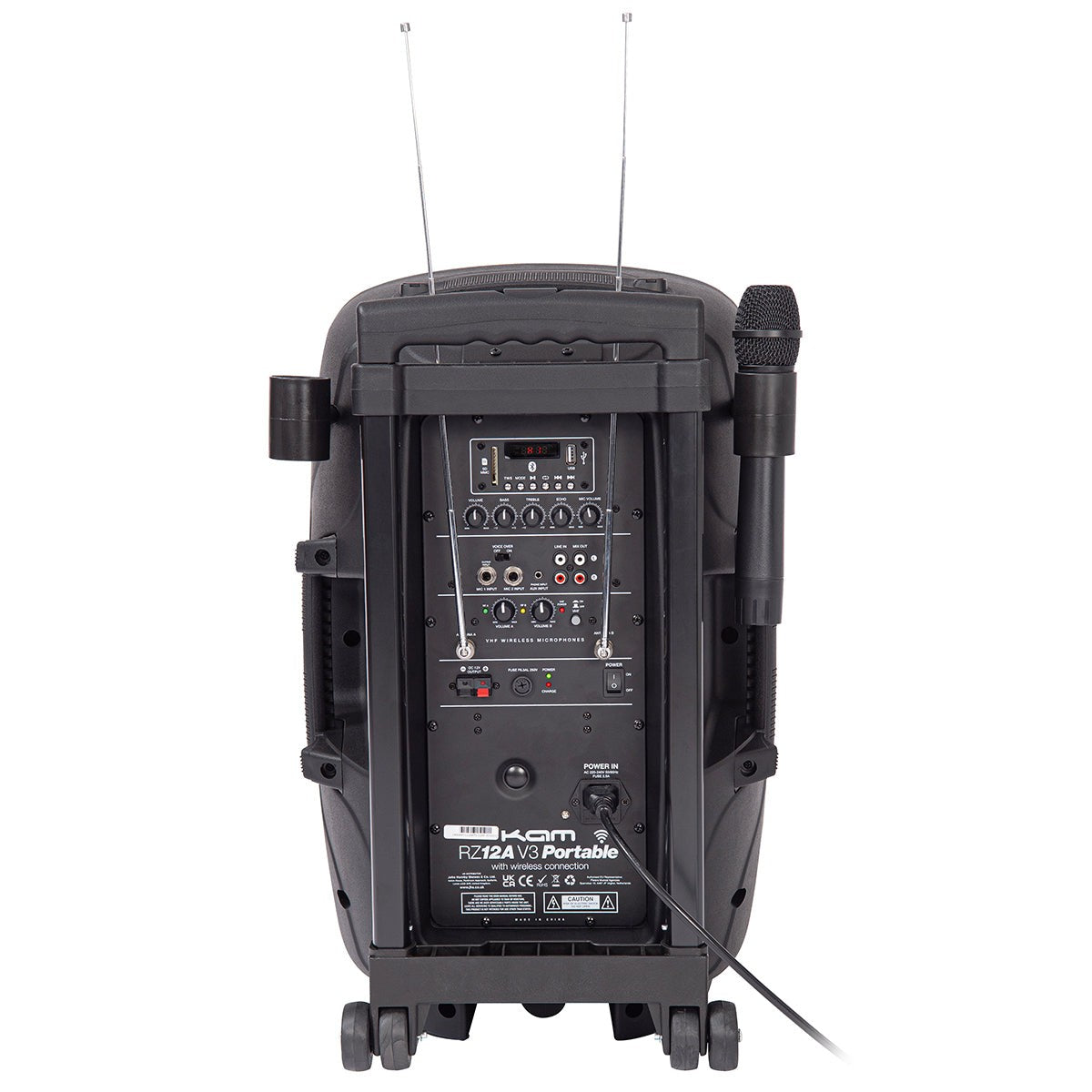 KAM RZ12AP V3 12" Portable 800W Bluetooth PA Speaker - With Microphone