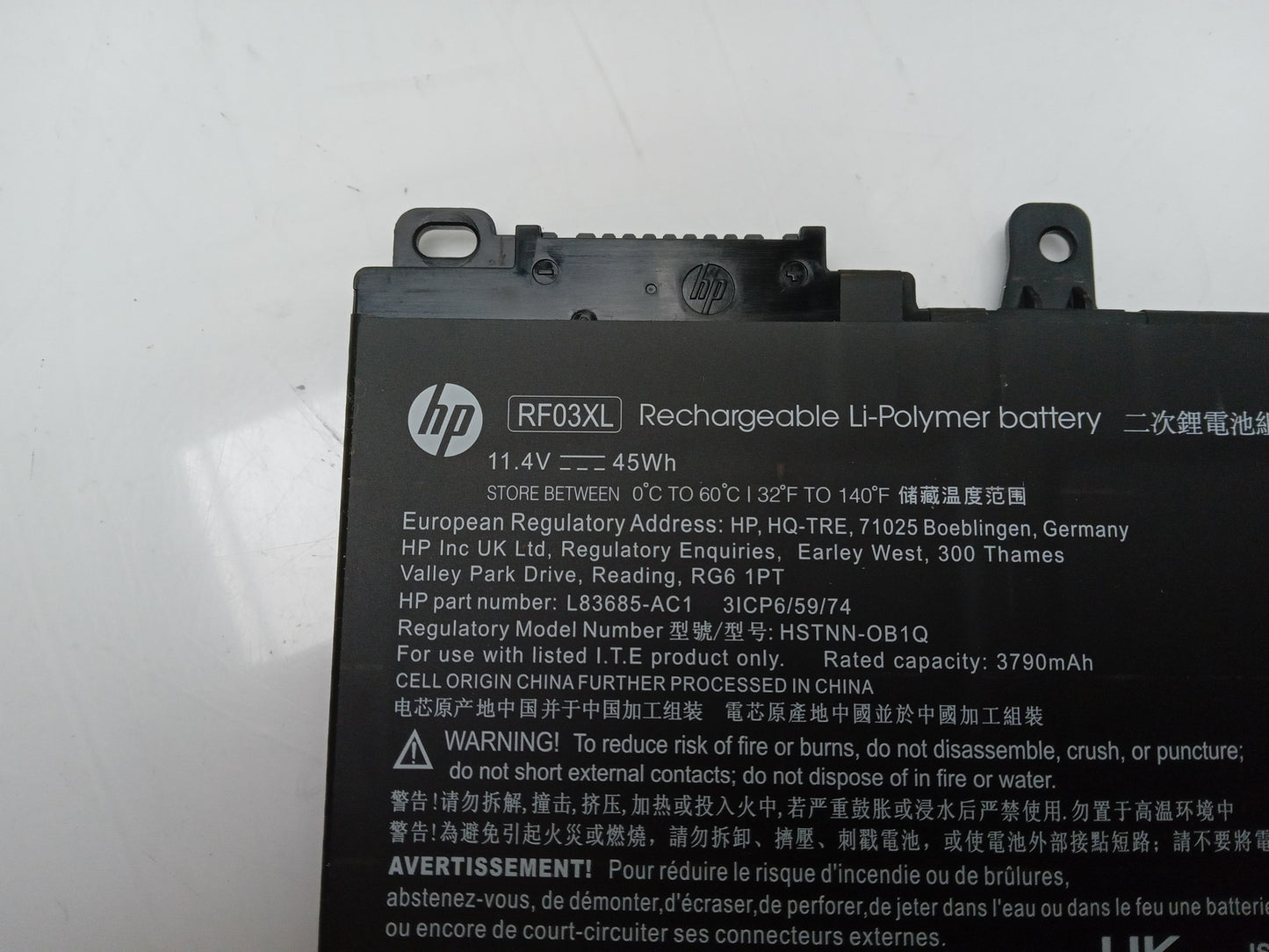 HP 45Wh 11.4V 3790mAh Replacement Laptop Battery RF03XL