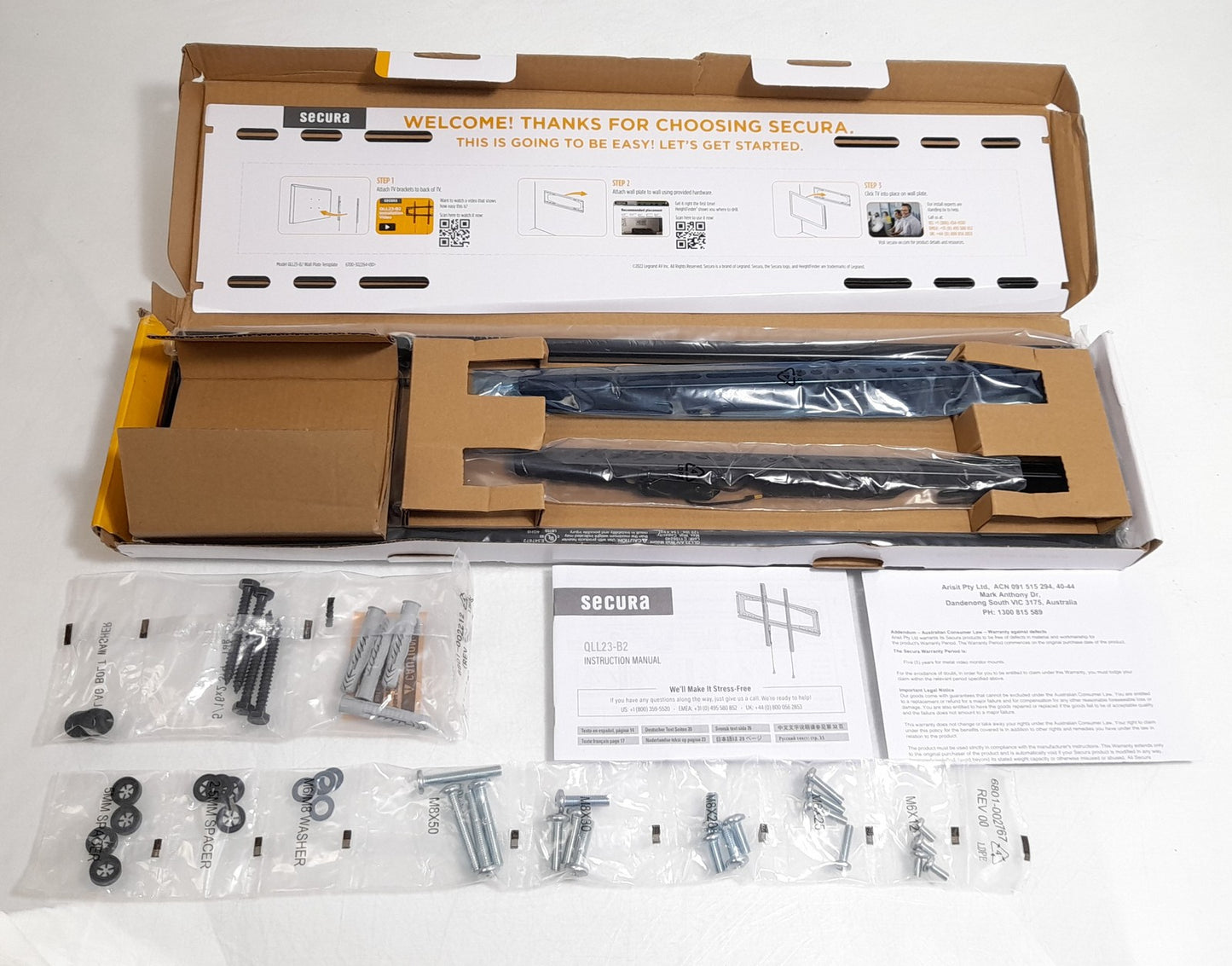 Secura QLL23-B2 Fixed TV Wall Bracket For 40" - 70"