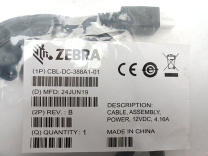 Zebra 12VDC 4.16A 4 Pin power Brick Cable CBL-DC-388A1-01