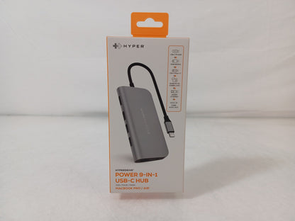 Targus Hyperdrive Power 9-in-1 USB-C Space Grey Hub - HD30F-GRAY