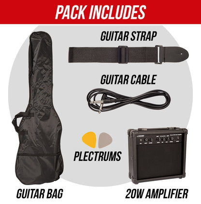 Encore Blaster E40 Bass Guitar Pack ~ Gloss Black