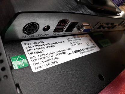 Cielo PP-9645C POS Touchscreen Till i5-4590T 4GB RAM 128GB SSD Win 10 - No PSU