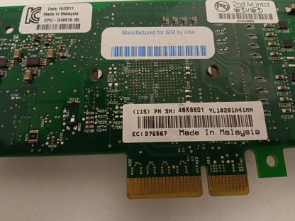 IBM Intel PRO/1000 Dual Port Ethernet Adapter Card 46K6601