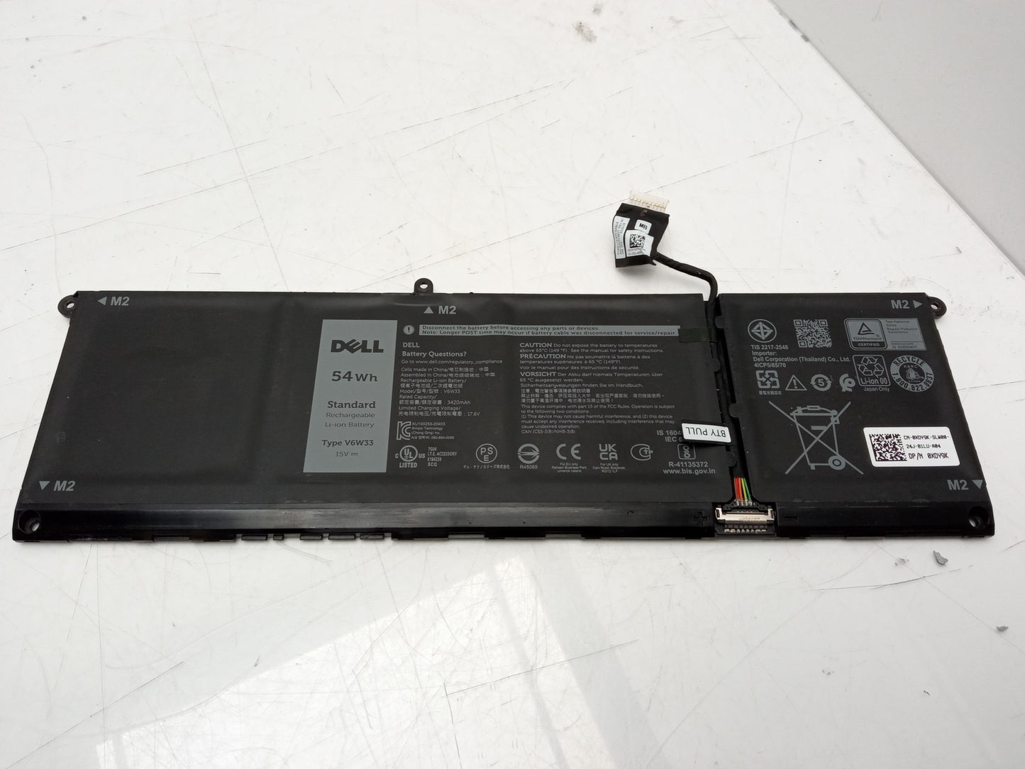 Dell V6W33 54Wh 15V Excellent Replacement Laptop Battery 0XDY9K 0XPHX8