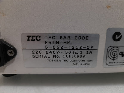 TEC B-852-TS12-QP Wide Industrial Label Printer - Missing Leaver Cover