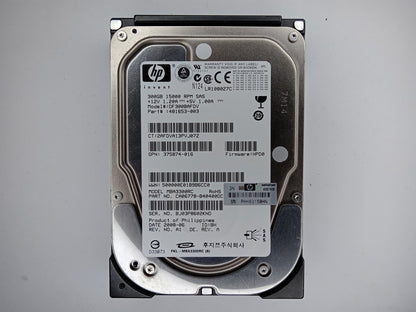 HP 481653-003 DF300BAFDV 300GB 3.5 in LFF 16MB 15000 RPM SAS Hard Drive HDD