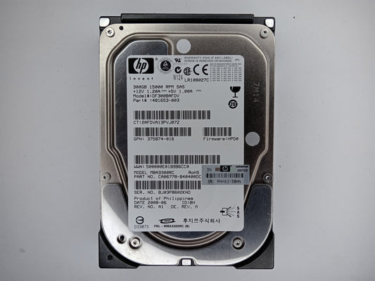 HP 481653-003 DF300BAFDV 300GB 3.5 in LFF 16MB 15000 RPM SAS Hard Drive HDD
