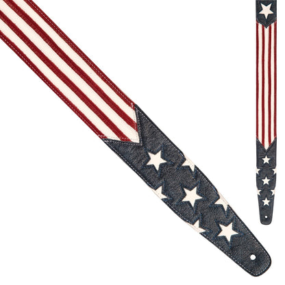 Perri's P25LD7529 Leather 2.5" Guitar Strap ~ USA Flag