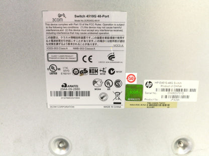 3Com 3CRS45G-48-91 4510G 48 Port Managed Gigabit Network Switch