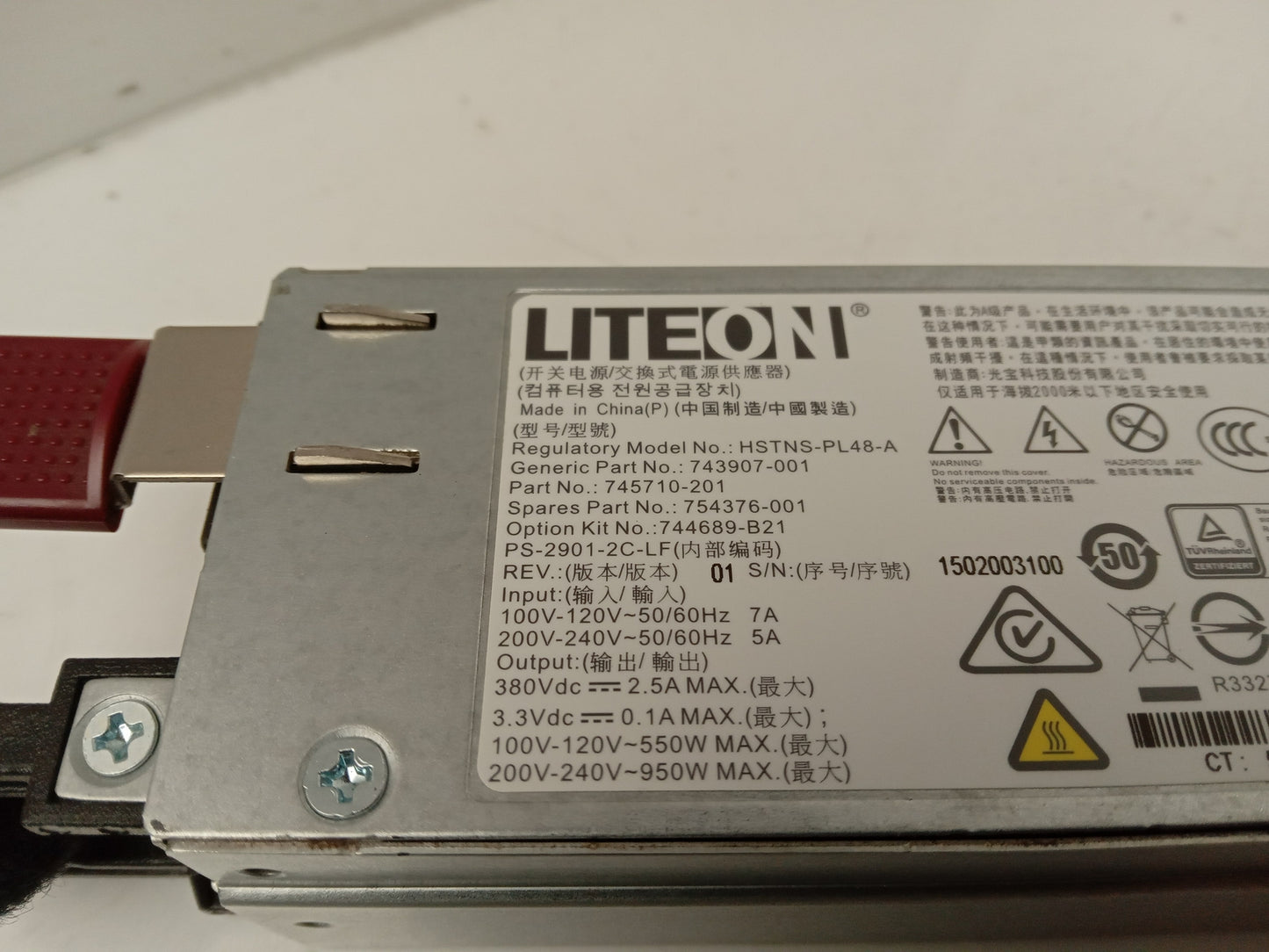 HP DL60 DL120 DL180 G9 950W Server Power Supply Unit 743907-001 743907-001