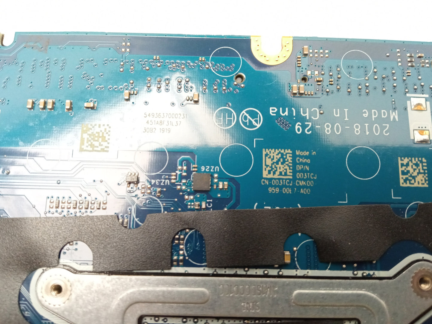 Dell Latitude 5490 Laptop Motherboard with i7-8650U 4.20 GHz CPU DDR4 0D3TCJ