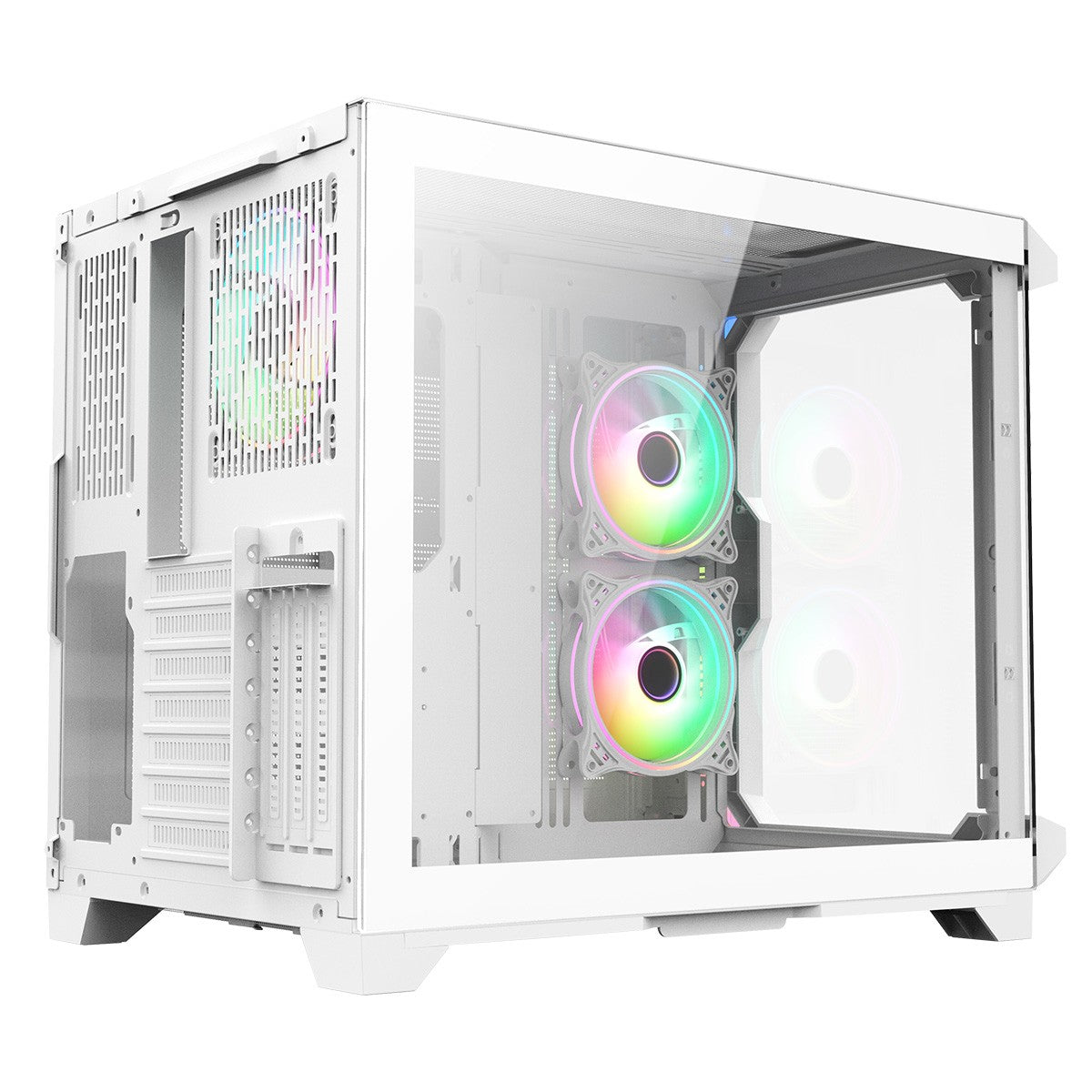 CiT Pro Android X Gaming Cube ATX Mid-Tower Dual Chamber White PC Computer Case