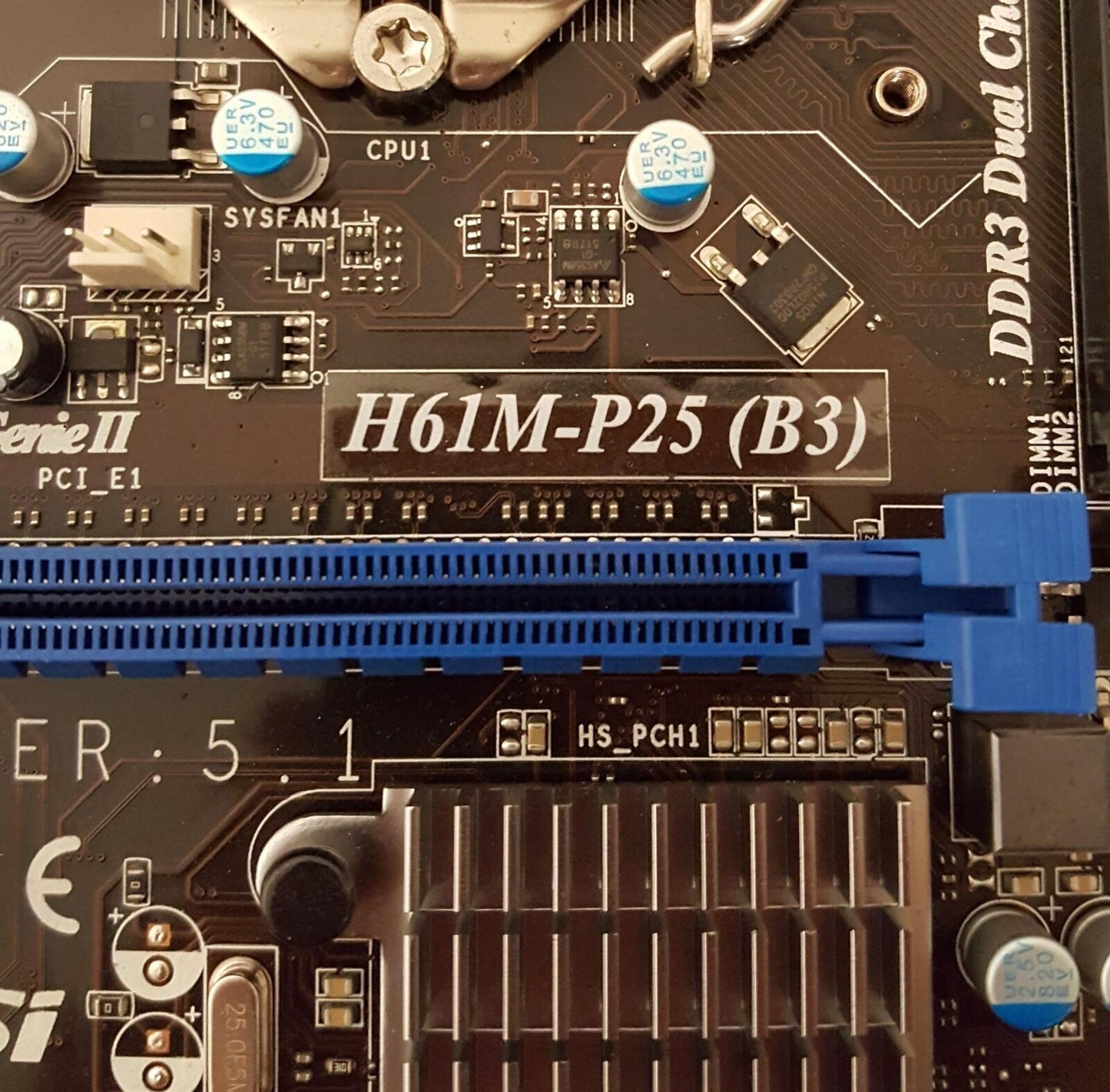 MSI H61M-P25 (B3) Socket LGA1155 DDR3 Micro ATX PCIe Motherboard