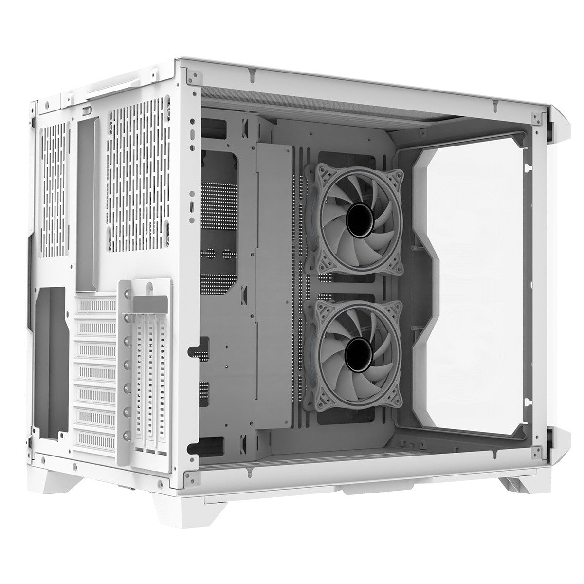 CiT Pro Android X Gaming Cube ATX Mid-Tower Dual Chamber White PC Computer Case